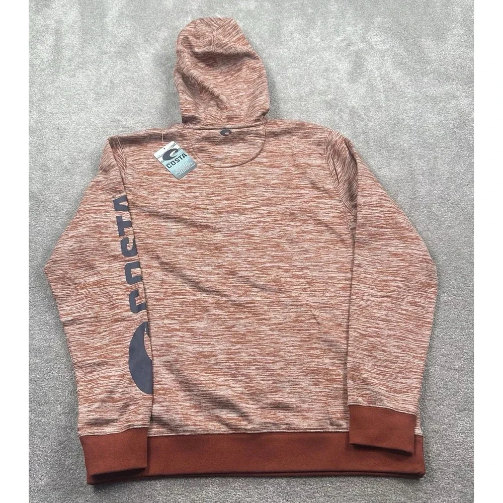 Costa Men's Hooded Tech Fleece Sweatshirt Size‎ M Lava Red